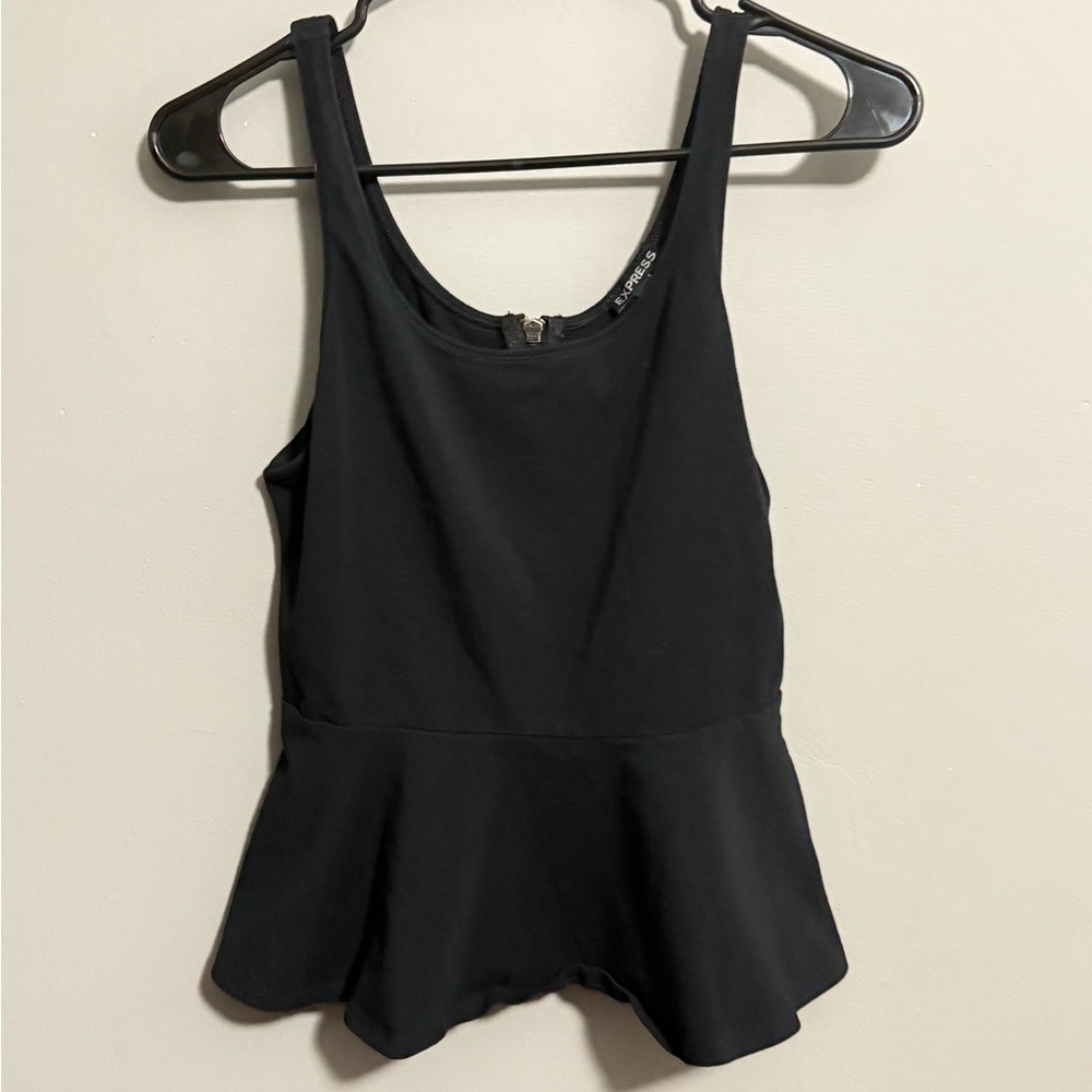 Black Express Peplum Tank Top
